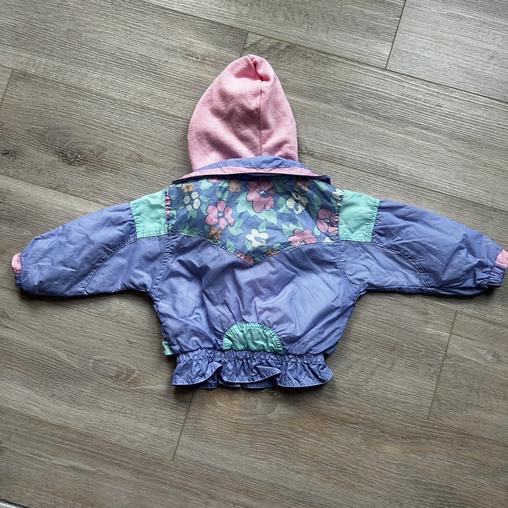 Weestuff Vintage Girls Purple And Pink Floral And Bow Jacket 24M - Picture 5 of 9